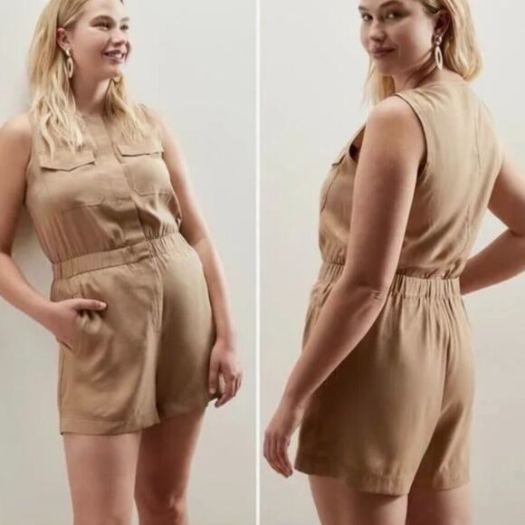 BANANA REPUBLIC Utility Romper Afternoon Latte Tan {3L5} - Picture 3 of 8